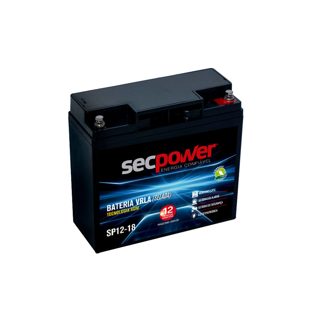 Imagem do produto Bateria Chumbo Ácida AGM VRLA – Sec Power – SP12-18